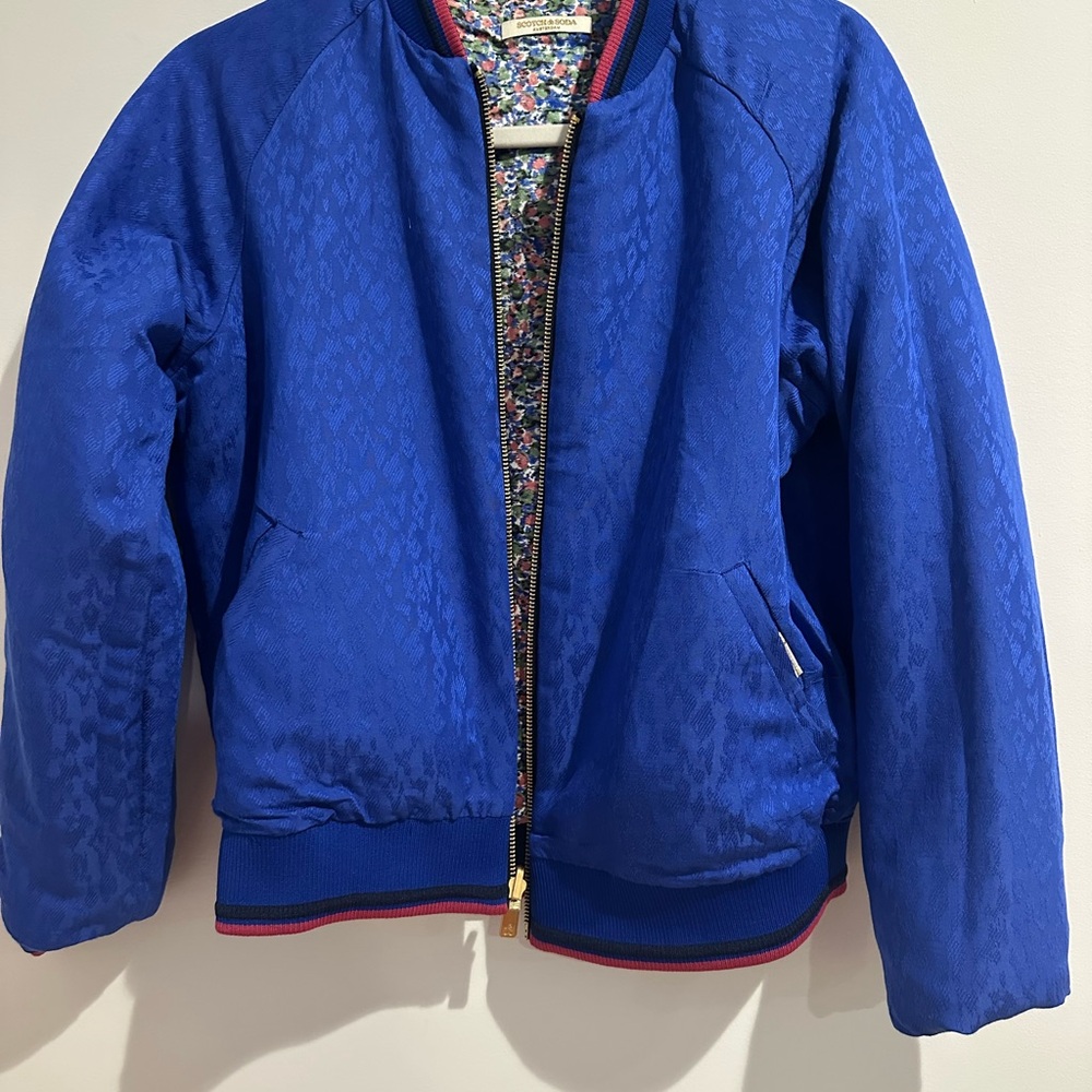 Scotch & Soda Royal Blue Puffer Jacket reversible XS - Picture 3 of 7